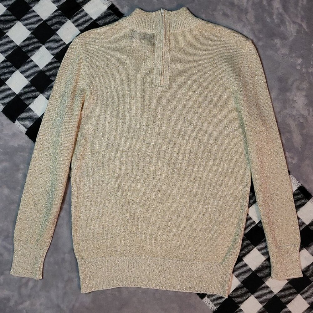 XS | Rochelle | Metallic Ribbed Knit Sweater - Picture 3 of 4